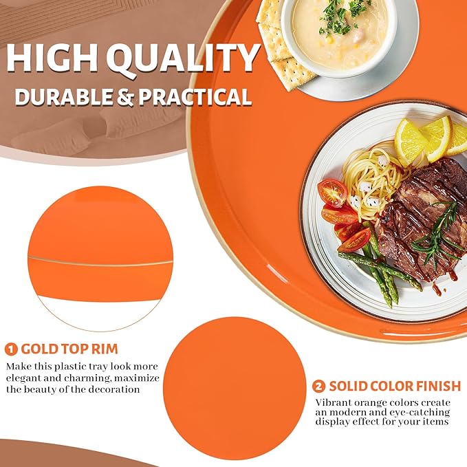 MAONAME 13" Round Tray, Modern Decorative Trays