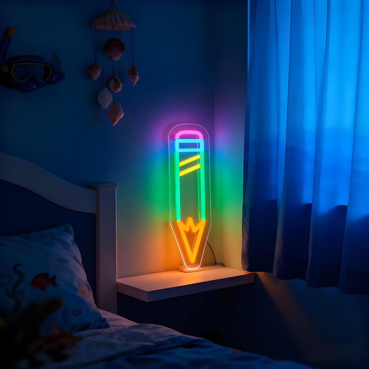 Neonawall Pen Neon Sign for Wall Decor Students Light Up Led Sign Birthday Party Gifts Led Decorative Night Signs School Class Room Decorations Christmas Party Gifts for Learning Room Boys Girls