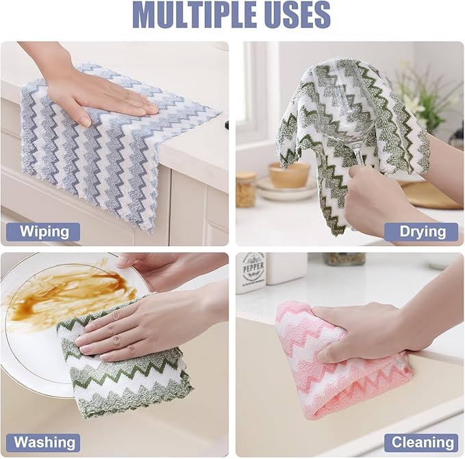 Homaxy 12 Pack Kitchen Dish Cloths, Ultra Soft and Absorbent Dish Towels