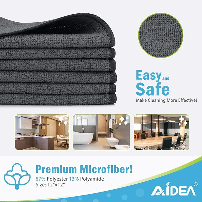 AIDEA Microfiber Cleaning Cloth-50PK, Soft Microfiber Towels