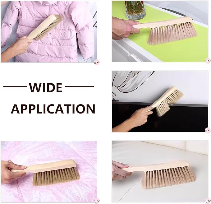 2 Pieces Woooden Dust Brush Hand Broom Bench Brush