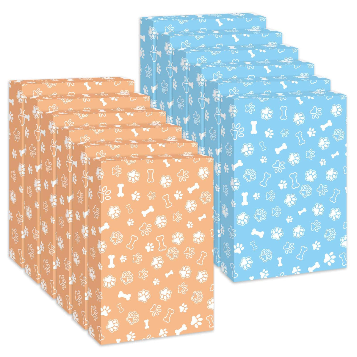 Cayivran 12Pcs Christmas Gift Boxes,14.5 * 9.5 * 2Inch Shirt Box With Lids,2 Designs Orange Blue Puppy elements Clothes Gift Boxes,Apply To Christmas Party Birthday Valentine's Day Graduation season