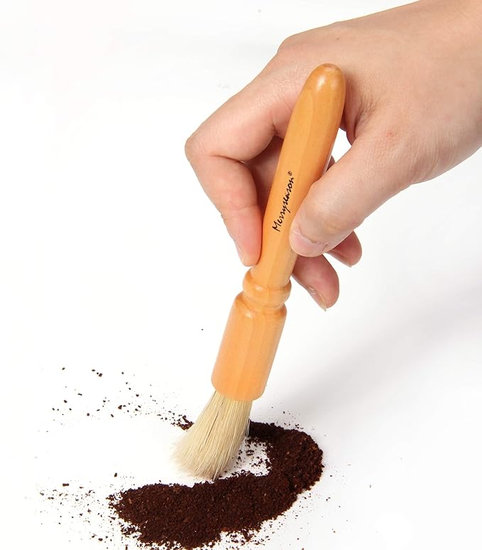 Coffee Grinder Cleaning Brush, Wood Handle & Natural Bristles Wood Dusting