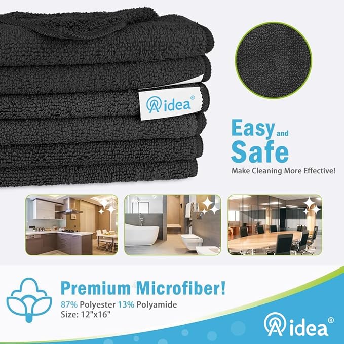 AIDEA Microfiber Cleaning Cloth-8PK, Soft Microfiber Towels