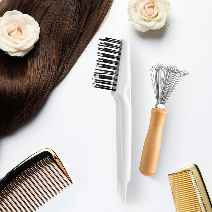 Boao 2 Pieces Hair Brush Cleaning Tool Comb Cleaner Brush Mini Comb Cleaning
