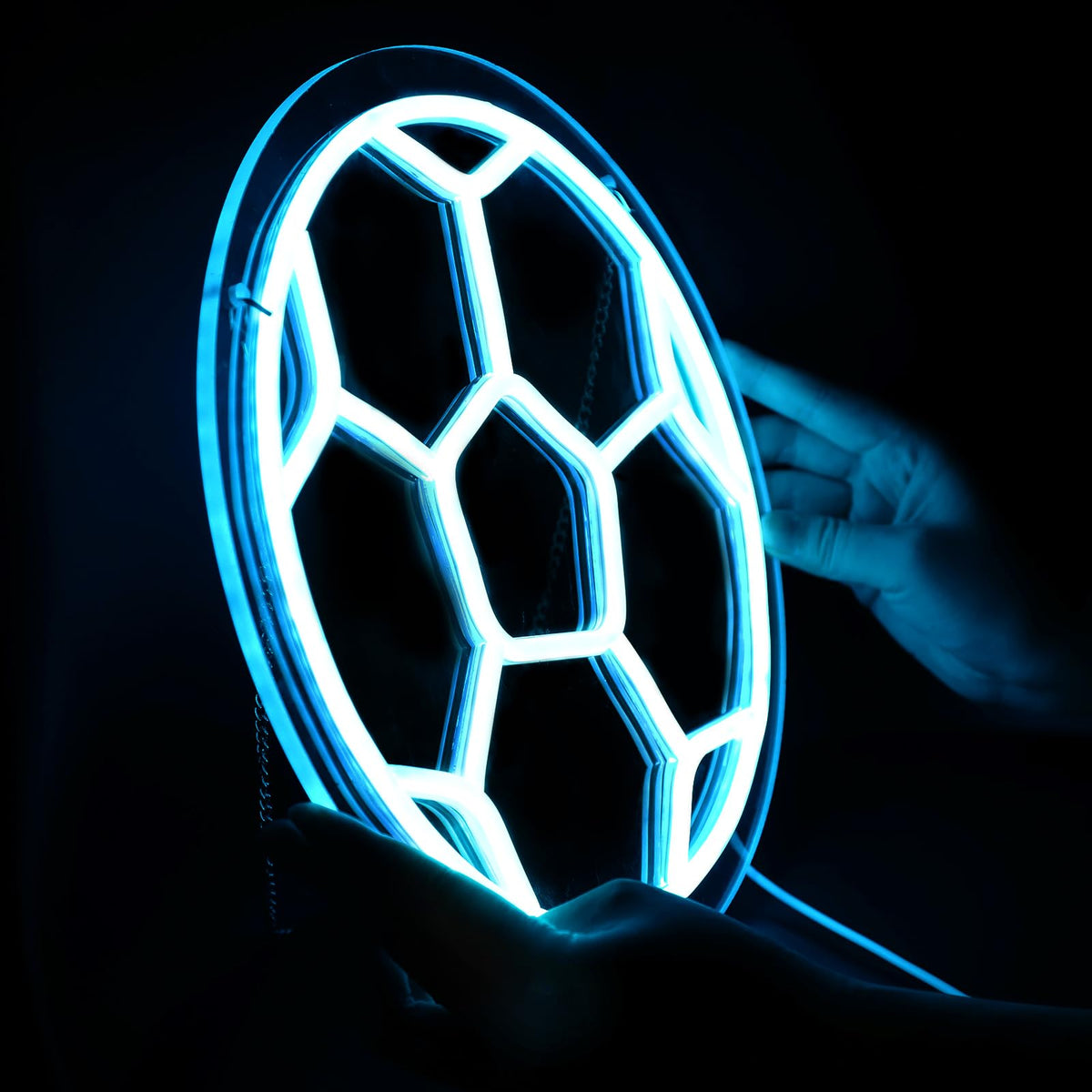 Neonawall Large Soccer Neon Sign, 16 Inch USB Powered Dimmable Neon Light, Sports Theme Wall Decor for Man Cave Bedroom Gym Home Game Room, Soccer Match Day Decor, Gift for Men Teen Boys Fans