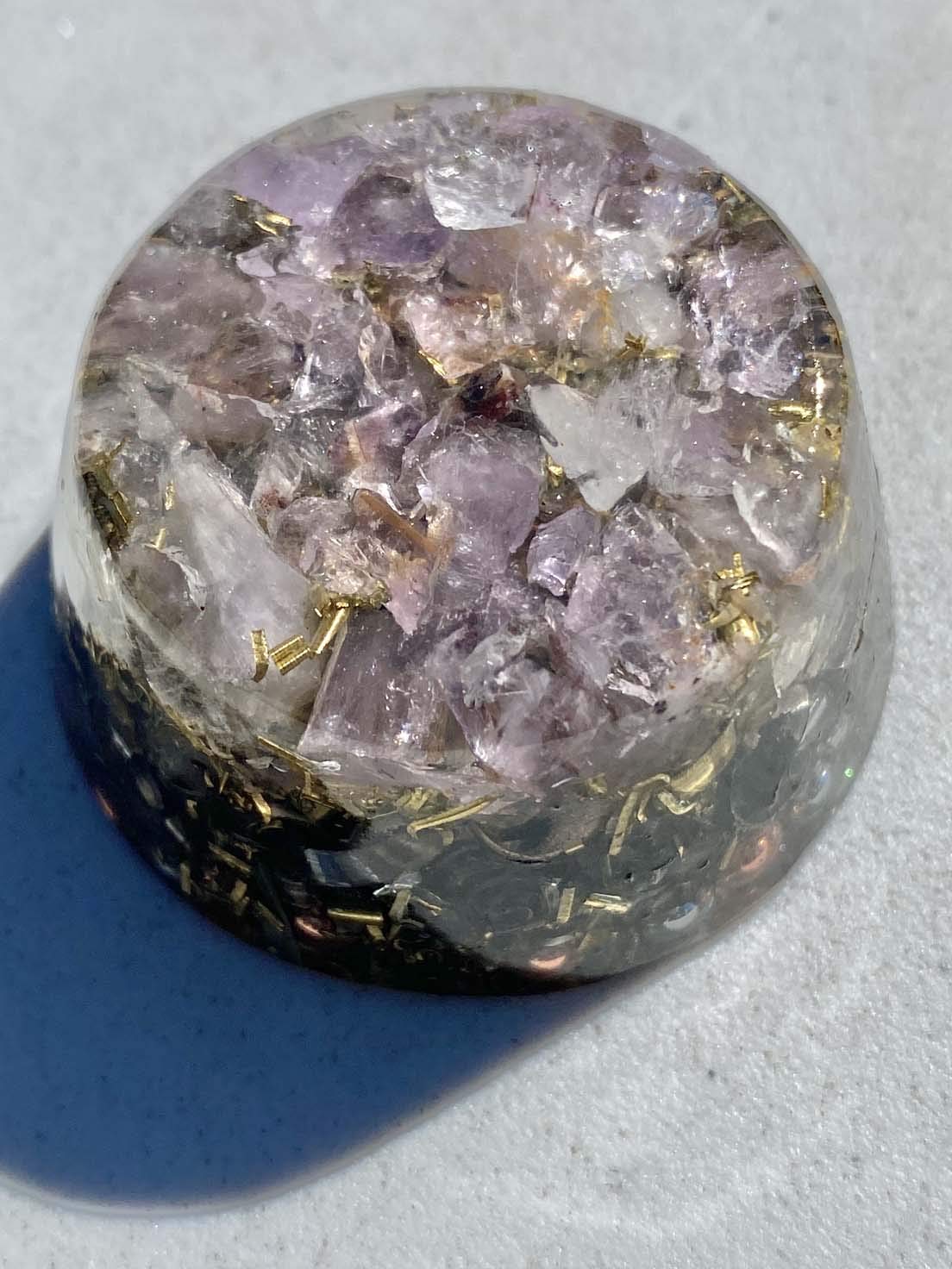 Amethyst, Ametrine Orgone Generator Energy Accumulator 528Hz/7.83Hz/Advance Harmonics Many Beautiful Ingredients and Colors (Amethyst, Ametrine)