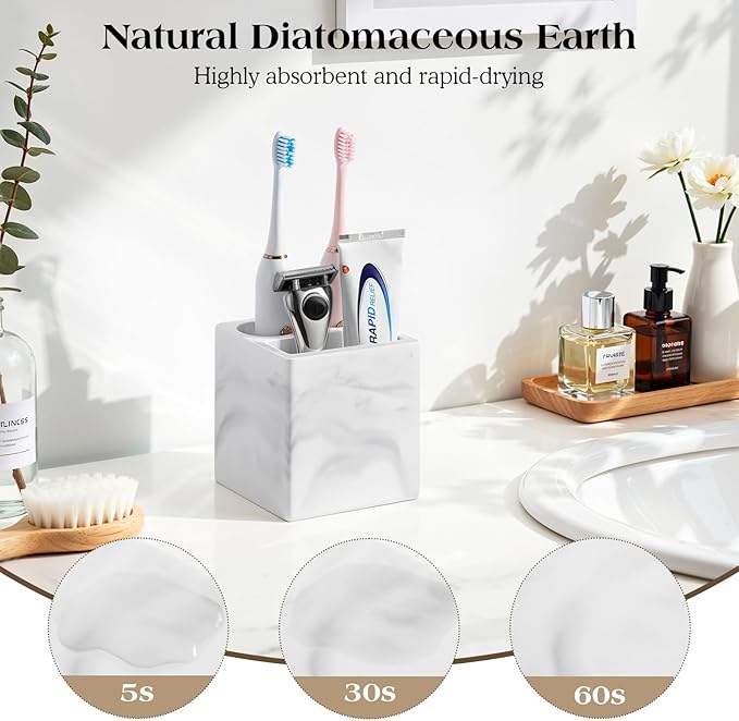 Luxspire Toothbrush Holder, 3 Slots Fast Drying Tooth Brush Holder