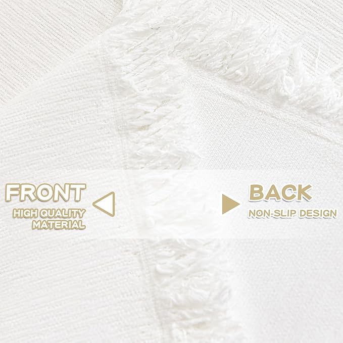 MYSKY HOME Couch Covers for Pets Thick Chenille White Cream Sofa Slipcover