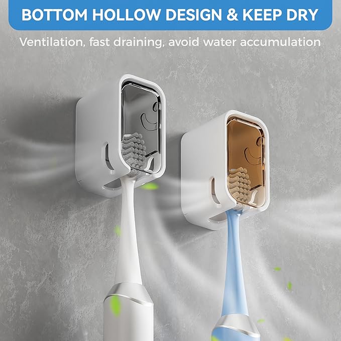 Toothbrush Holders for Bathroom【Innovation Single Slot Design】 2PCS Toothbrush