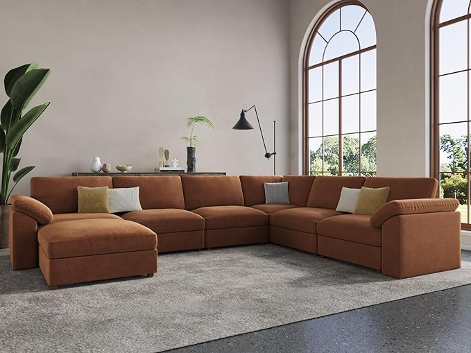 EASE MOOSE Oversized Sectional Modular Sofa, Chenille Large L Shape Sectional