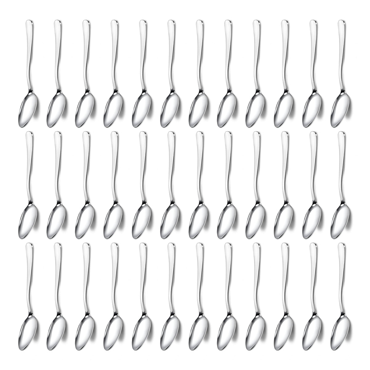 Pleafind 36Pcs Coffee Spoons, 4.7 Inch Spoons Silverware, Stainless Steel Tea Spoon, Mini Spoon, Mirror Polished Teaspoons for Home, Kitchen, Restaurant, Dishwasher Safe