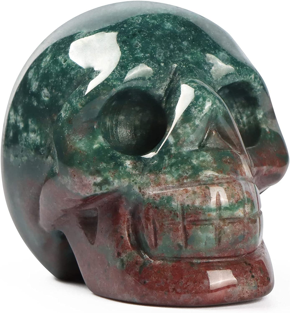Artistone Ocean Jasper Hand Carved Crystal Skull Statue for Halloween Decoration Spiritual Healing Stone 2 Inch