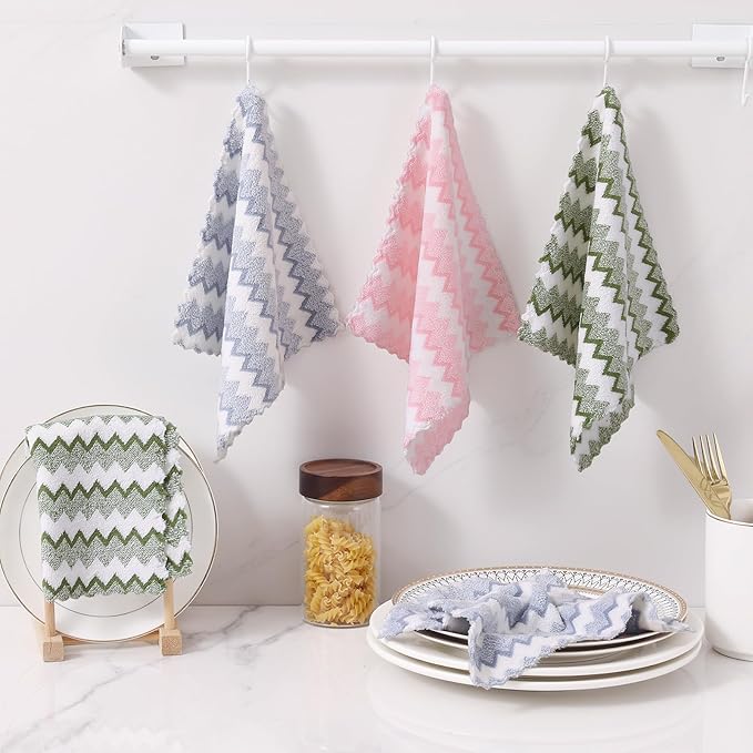 Homaxy 12 Pack Kitchen Dish Cloths, Ultra Soft and Absorbent Dish Towels