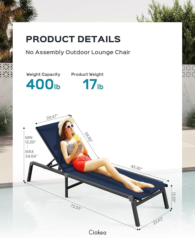 Aluminum Chaise Lounge Ourdoor