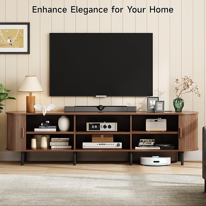 ONBRILL 86.6" TV Stand with Power Outlet