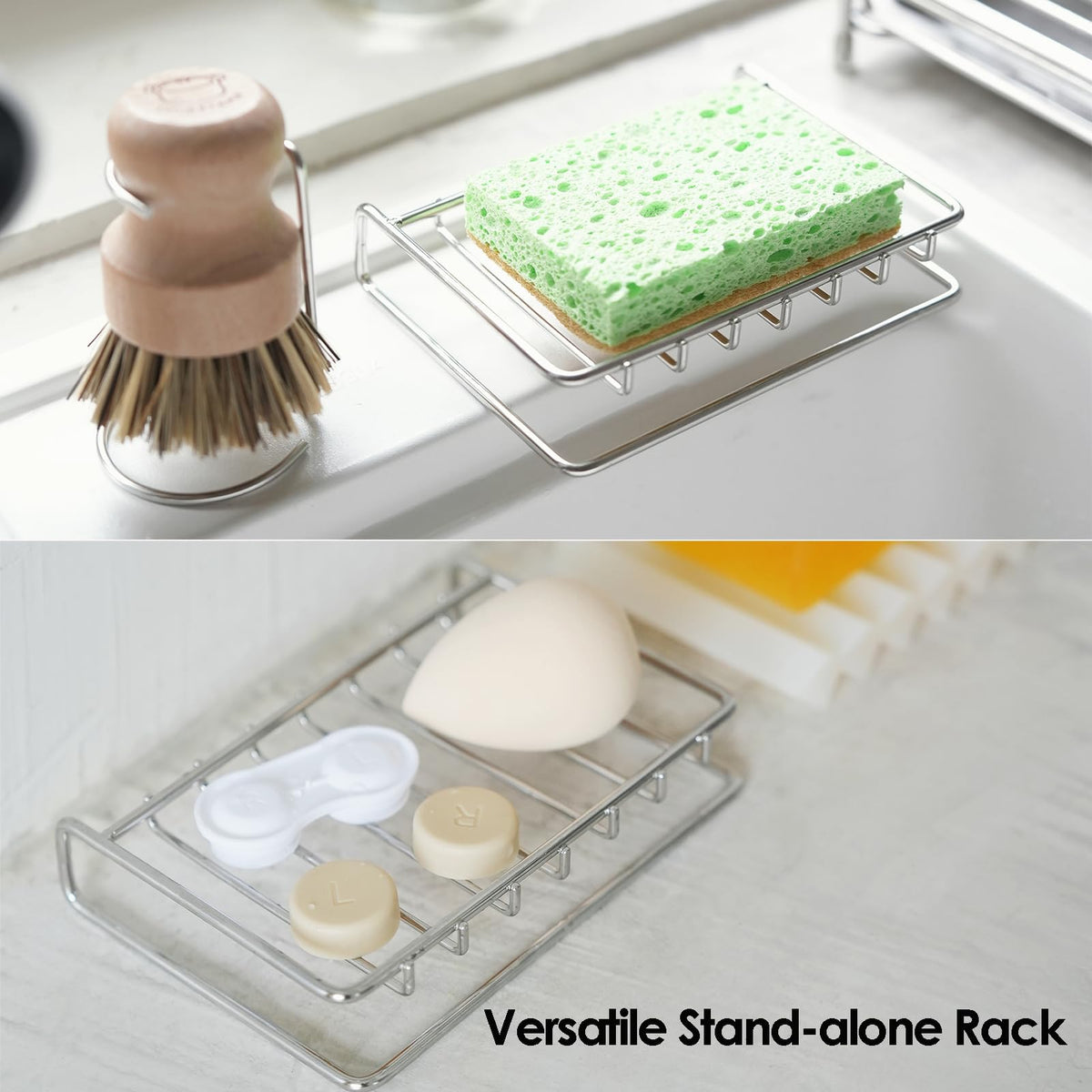 Shimoyama Stainless Steel Soap Dish with Drip Tray for Bathroom Sink, Kitchen and Shower - Quick Drying Soap Holder Keeps Counter Clean and Organized