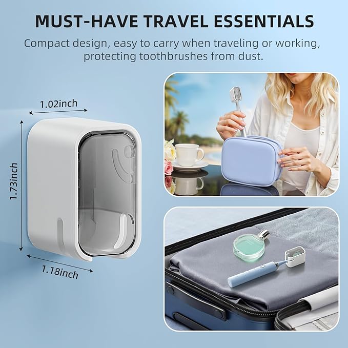 Travel Toothbrush Head Cover 2PCS, Electric Toothbrush Covers Caps, Ventilated