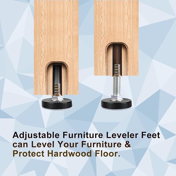 WAFJAMF M8 Thread Leveling Feet PTFE Bottom, Adjustable Furniture Feet Threaded