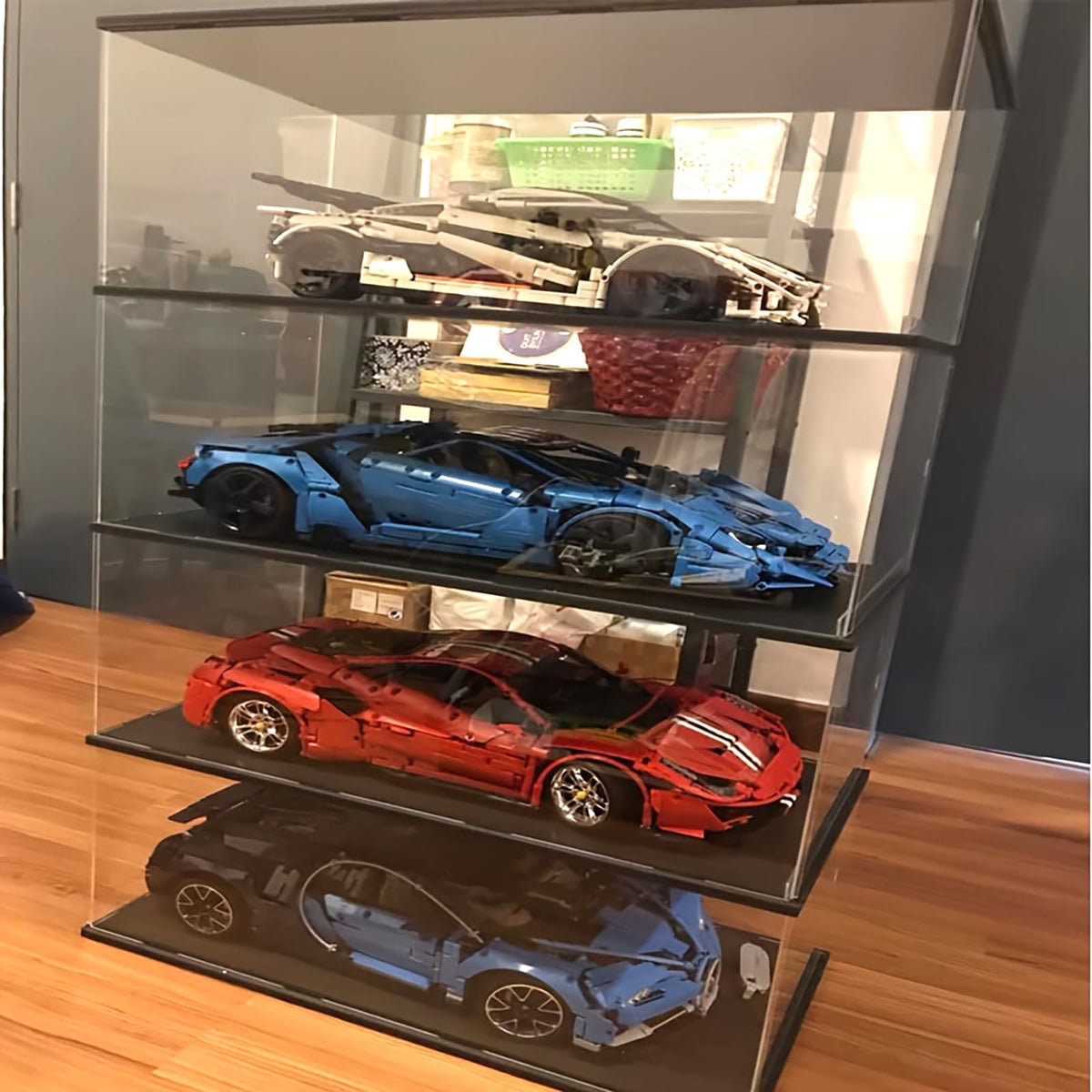 Mineral Crystal Collectibles Acrylic Display Box, Square Holder Organizer Showcase Shelves for Reception Decoration Box, Graduation Keepsake, Party Favor, 35x65x55cm/14x26x22in