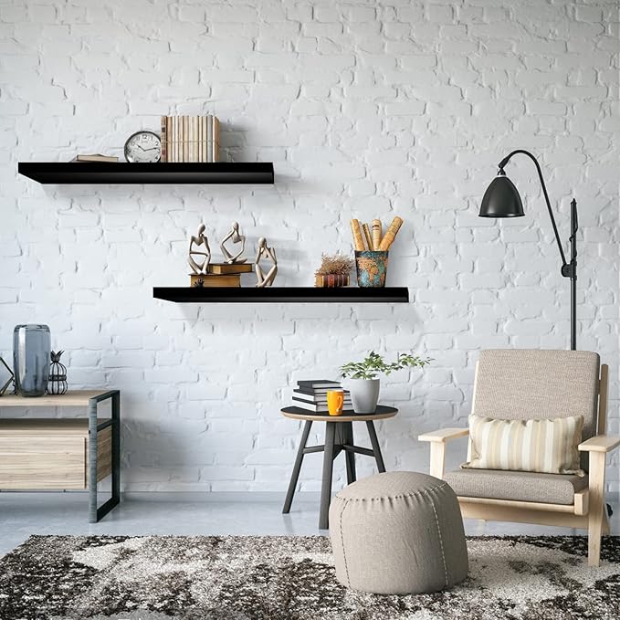 SAUMONIERES 24 Inch Floating Wall Shelves