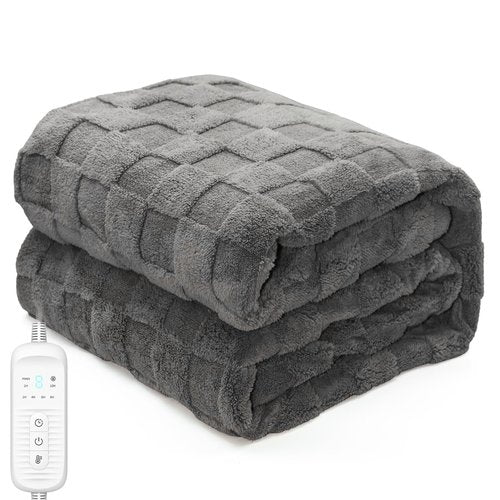 Electric Heated Blanket Throw - 50"x60" Heating Blanket Throw House Warming Gifts New Home, Ultra Soft Warm Flannel Sherpa Fast Heat,8 Heat Level 10 Hours Auto-Off ETL Certified