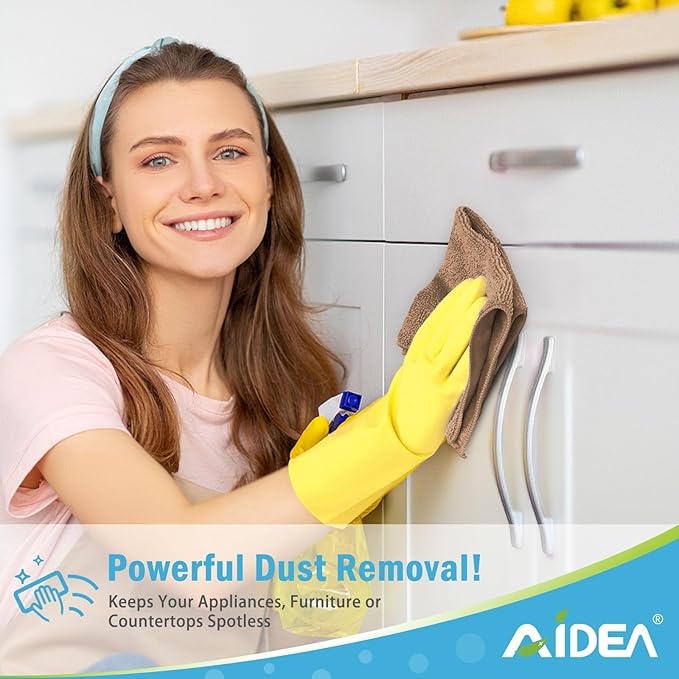 AIDEA Microfiber Cleaning Cloth-12PK, Soft Microfiber Towels