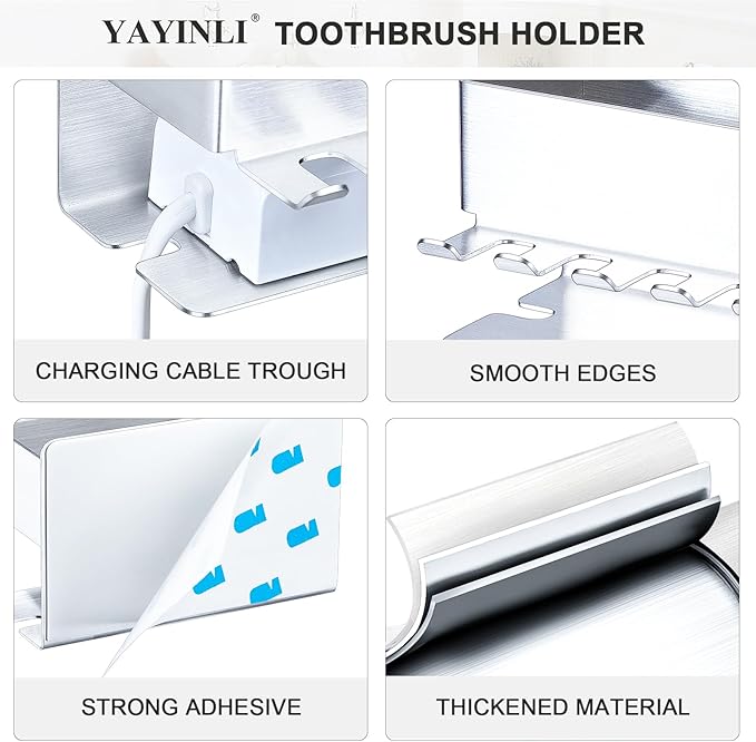 Toothbrush Head Holders, Electric Tooth Brush Head Holder, Adhesive Toothpaste
