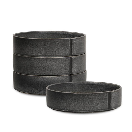 Stone Lain Bao 8-Piece Pasta Bowl Set Stoneware, Charcoal