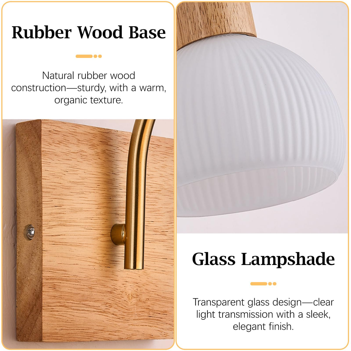 RXPVUXE Globe Milk White Glass Wall Lamp Nordic Solid Wood Wall Sconce Adjustable Bedroom Bedside Reading Lighting, Modern Retro Half Globe Wooden Home Decor Lighting Fixture for Loft Living Room