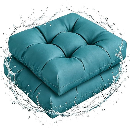 Set of 2 Outdoor Indoor Rocking Chair Cushion Square Wicker Seat Cushion