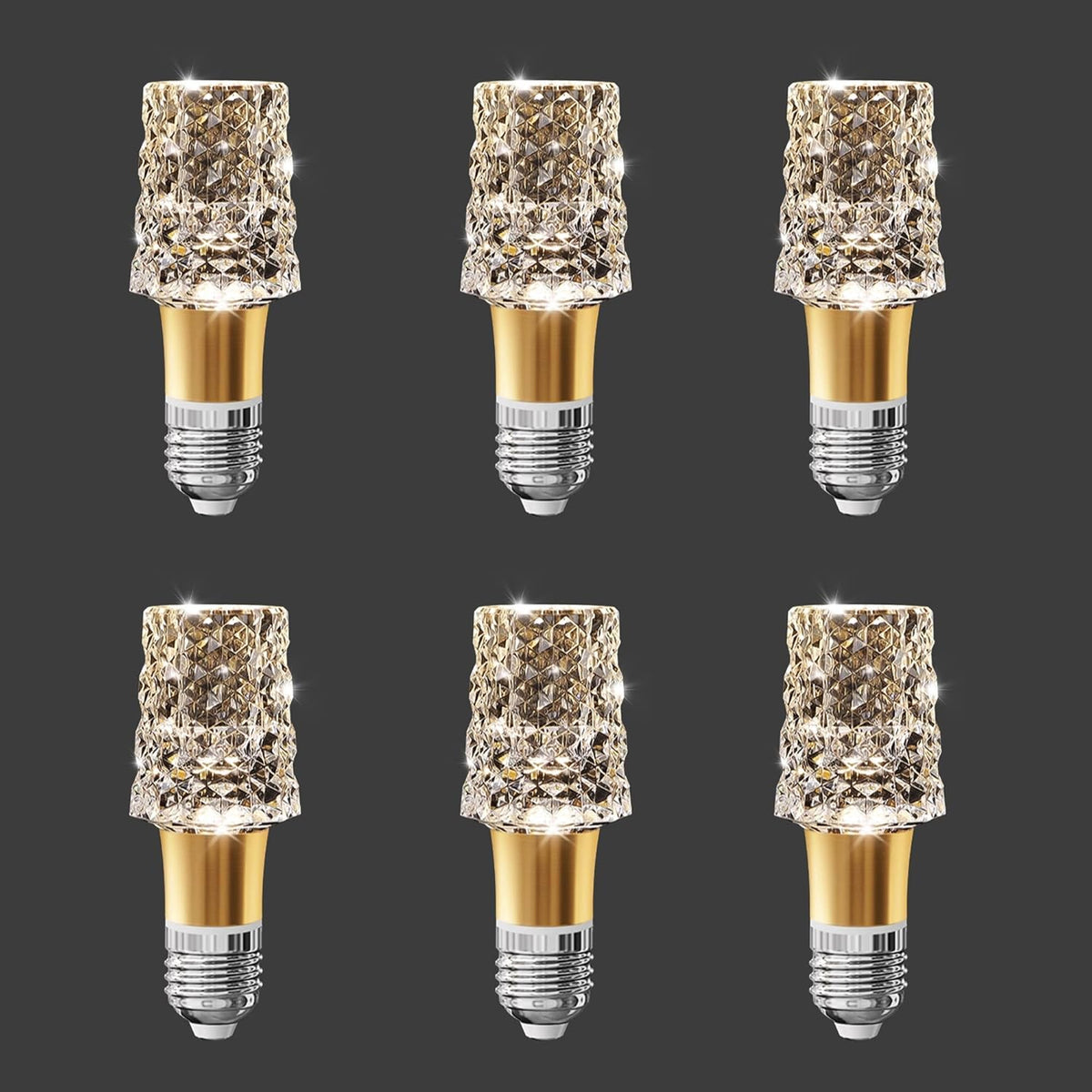 VIZBMYR 6pcs Acrylic Decorative E26 LED Light Bulbs 5w Equivalent 30 watt, Unique Fancy Light Bulb Warm 3000k,Non-dimmable Lightbulbs for Living Room Dining Room,150 Lumens (B014-Warm-3000k, 6pcs)