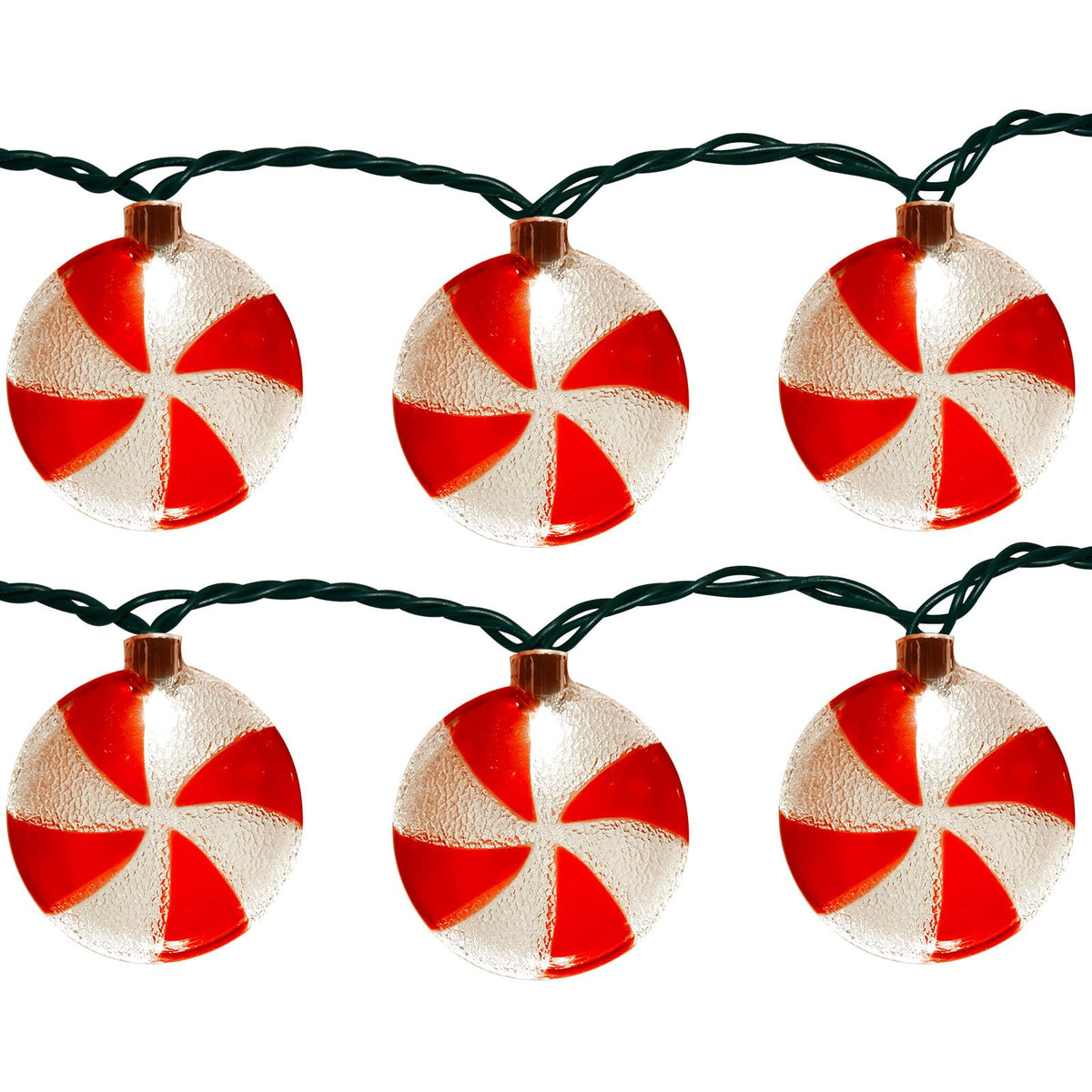 Xingzd 8.5Ft Christmas Candy Light, Christmas Decorations String Lights with 10 Red White Peppermint Bulbs, Plug in Fairy Lights for Indoor Party Kid's Room Xmas Tree Patio Bedroom Garden Decor