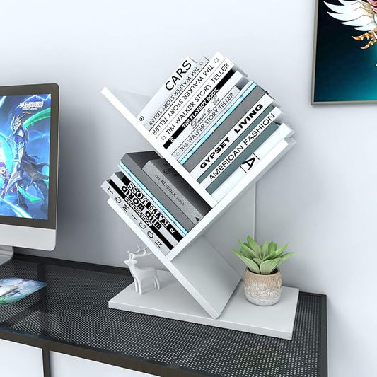 Godferyxin Tree Bookshelf, 3-Tier Small Bookcase
