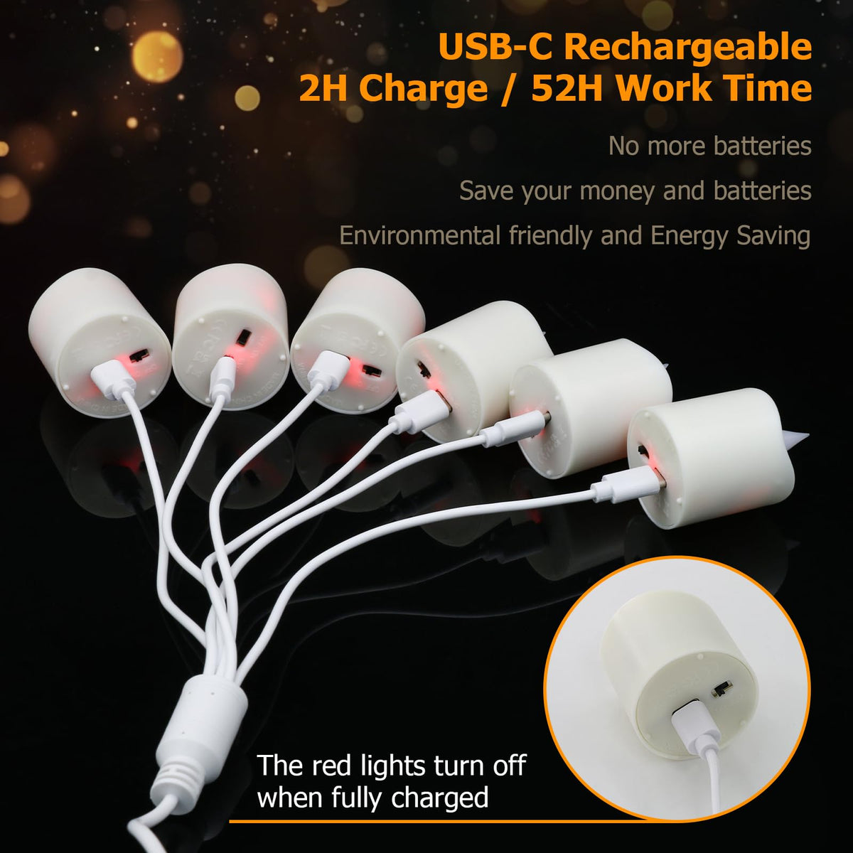 PChero Rechargeable Flameless Tea Lights Candles with Remote Timer, 12 PCS Flickering Electric Fake LED Votive Candles with 2 USB Charging Cables for Wedding Christmas Fall Home Decor
