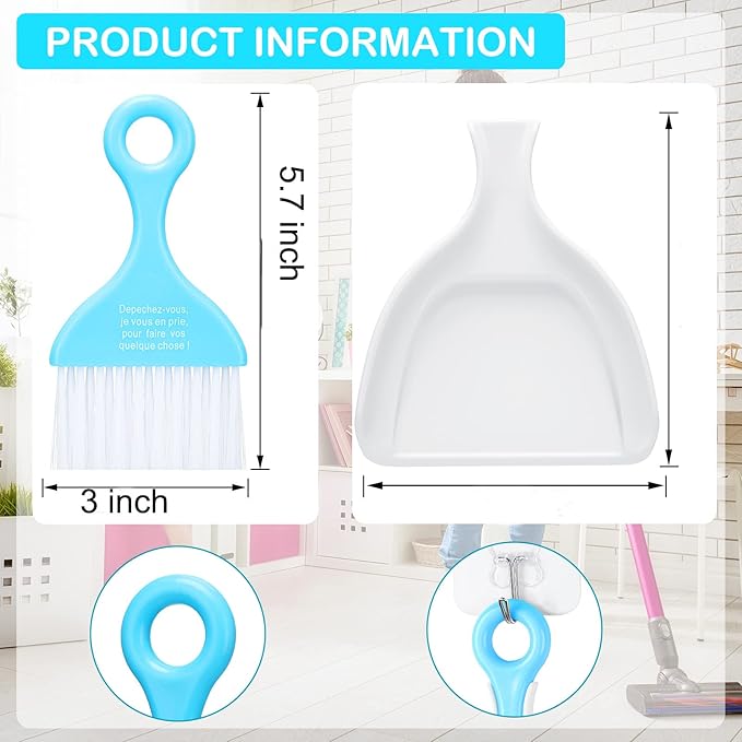 CHENGU 3 Pcs Mini Dustpan Set Brush