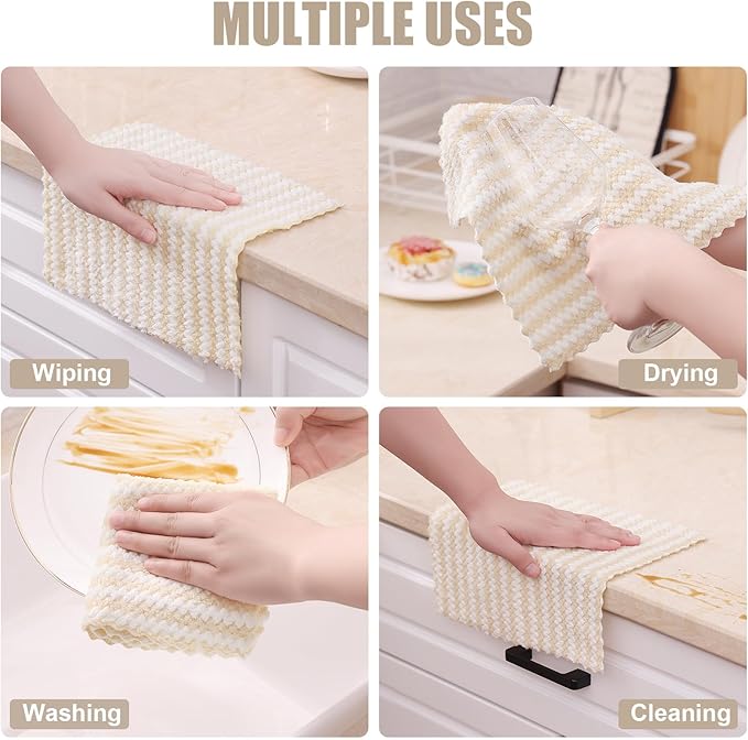 Homaxy 24 Pack Kitchen Dish Cloths, Ultra Soft and Absorbent Dish Towels