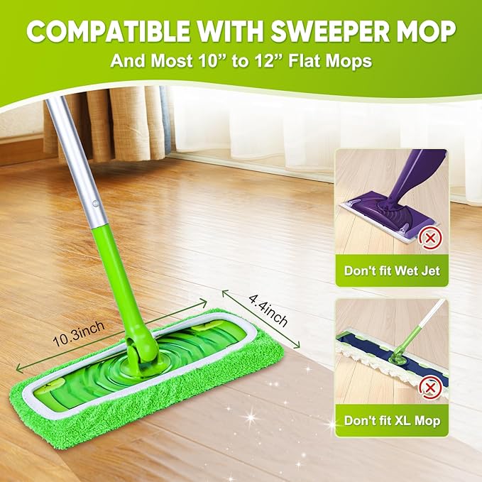 12-Pack Reusable Mop Pads Compatible