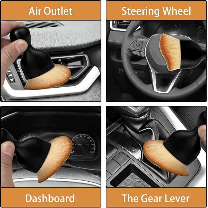Car Interior Dust Brush, Auto Detailing Brush, Soft Bristles Car Cleaning