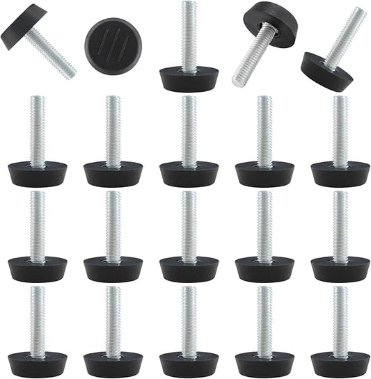 Zorfeter 30 Pcs Screw in Threaded Furniture Adjustable Levelers, M6 Leveling
