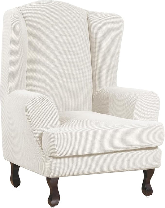 Turquoize Wingback Chair Covers 2 Piece Wing Chair Slipcover Stretch Slipcovers