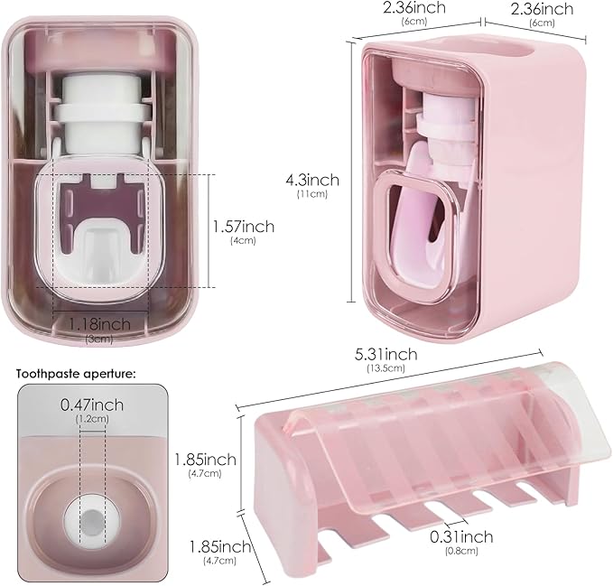 5 Slots Wall Mount Toothbrush Holder