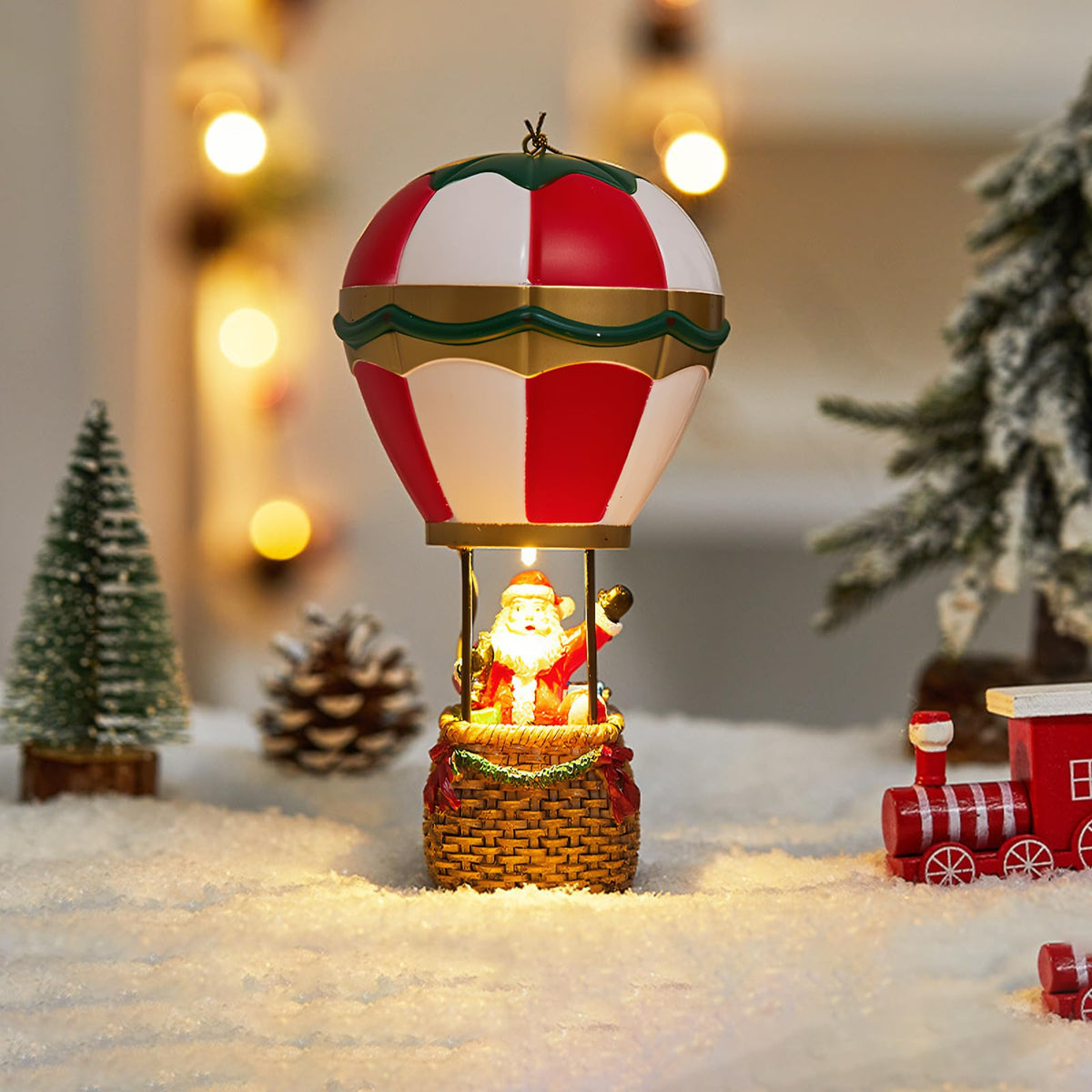 7" Parachute Santa Claus Figure Portable Desktop Night Light Cute Christmas Ornament Home Dorm Decorations Funny Santa Figurine Bedside Lamp Holiday Party Indoor Fireplace Bedroom Decor Xmas Gift