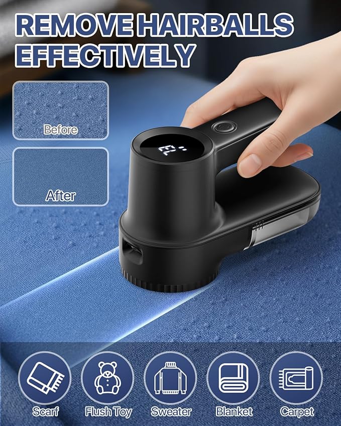 Rechargeable Fabric Shaver Lint Remover : 3-Speeds Sweater Shaver