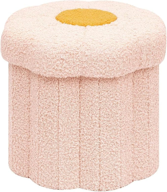 B FSOBEIIALEO Storage Ottoman Foldable, Sunflower Shaped Small Footrest