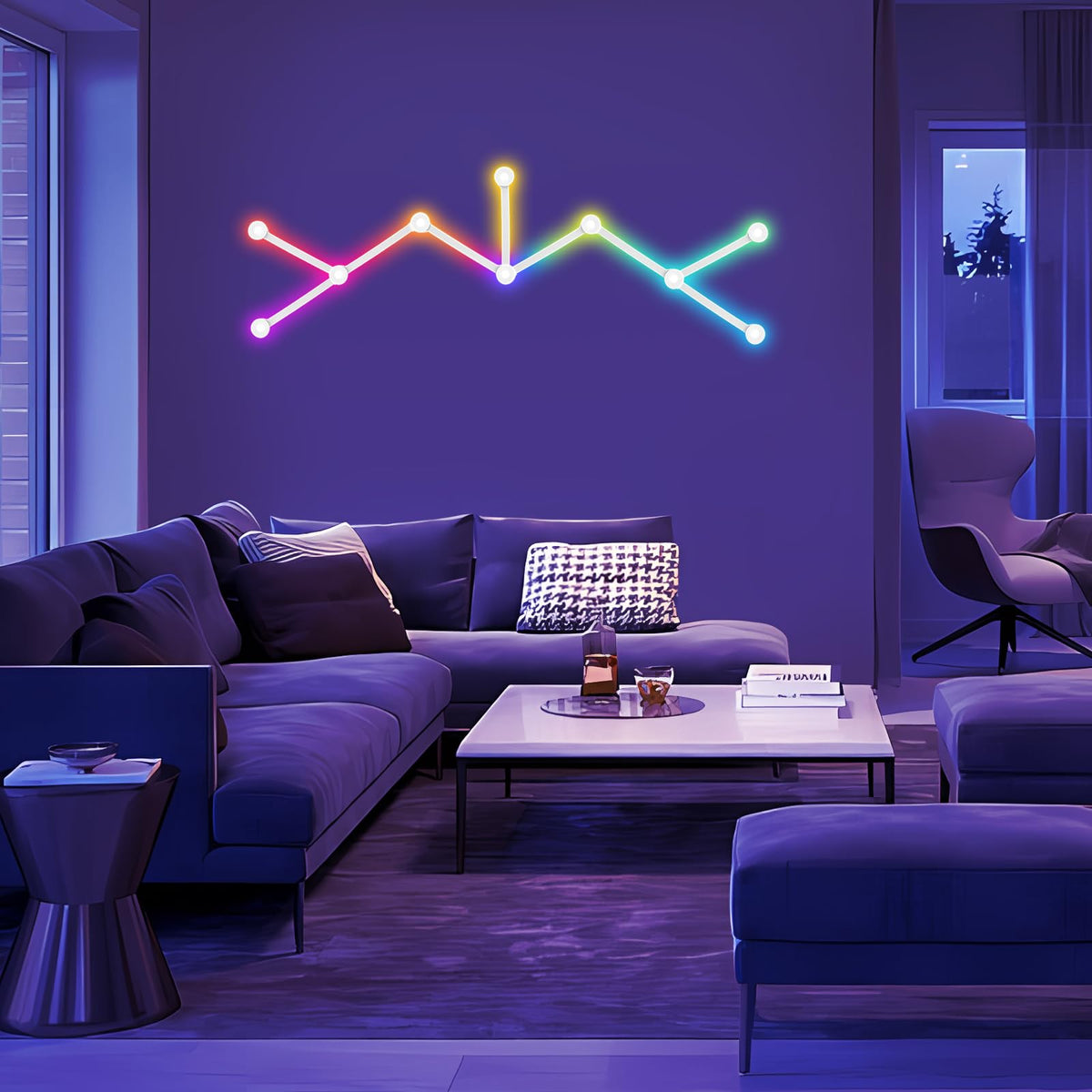 HEDCINLT RGB Wall Light lines, Smart Gaming LED Lights DIY Geometry Splicing Gaming Wall Light Bar, Backlit Modular APP Control Colour Changing for Game Room,Bedroom,Home Decor Lights (5 Lines, White)