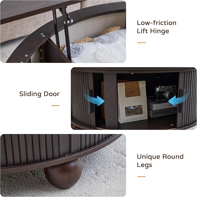 Round Lift Top Coffee Table