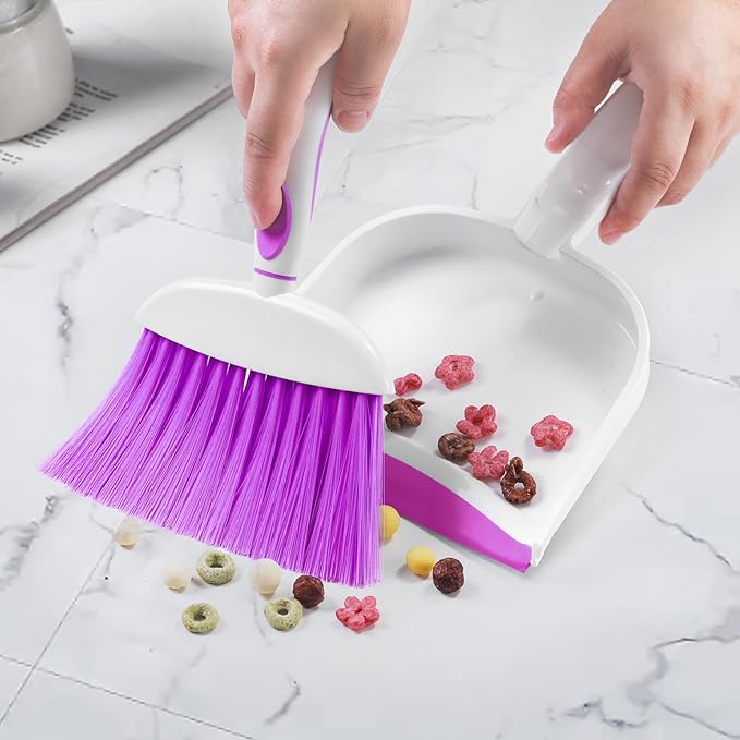 NACENA Small Dust Pan and Brush Set, Mini Broom and Dustpan Set Small Hand