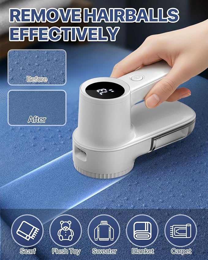 Lint Remover Rechargeable Fabric Shaver : 3-Speeds Sweater Shaver