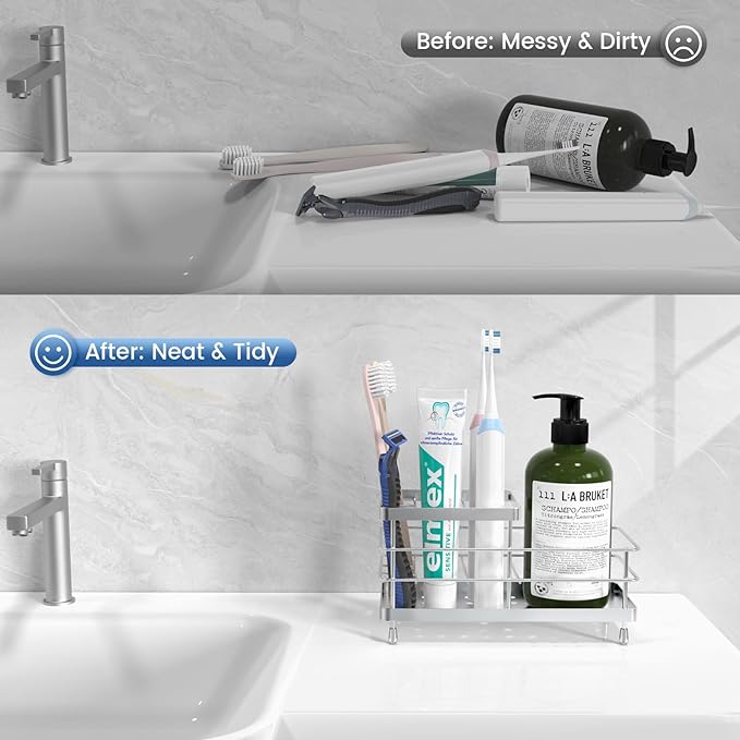 Luxspire Toothbrush Holders, 6 Slots Stainless Steel Tooth Brush Holder